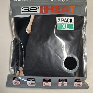 32 Degrees Women's Black Base Layer Leggings 2 Pack XL